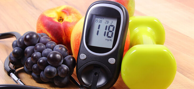 diabetes tool on top of fruit