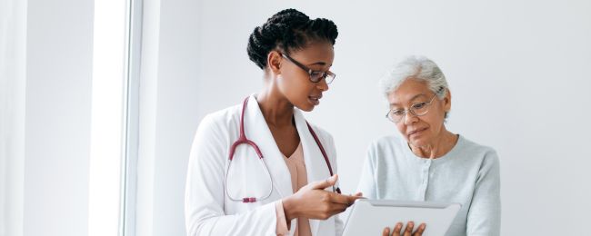 Doctor and patient talking